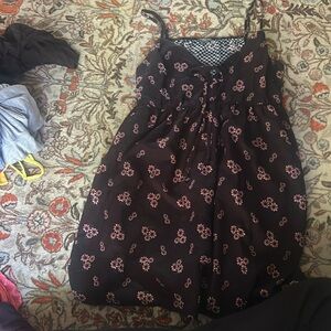 Black dress with pink flowers( price negotiable)